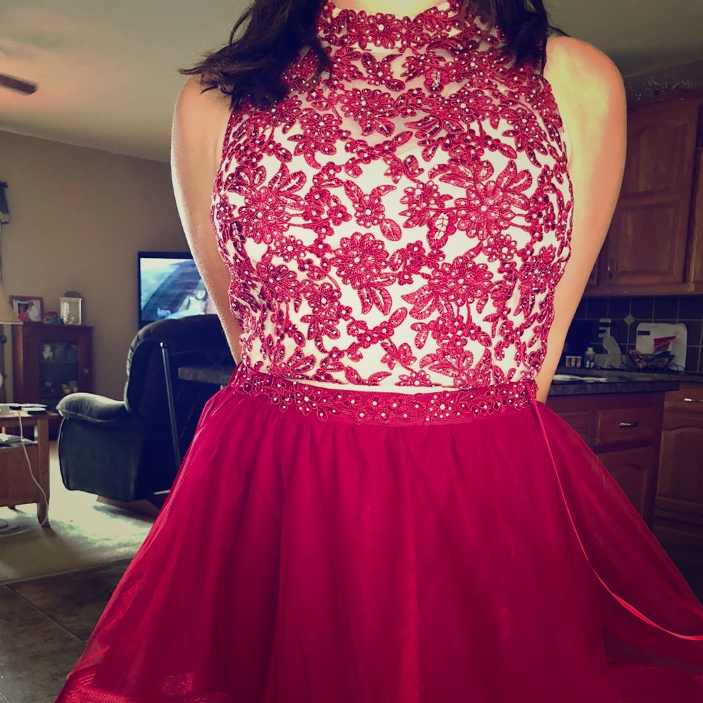 Dark Red 2-piece homecoming dress!